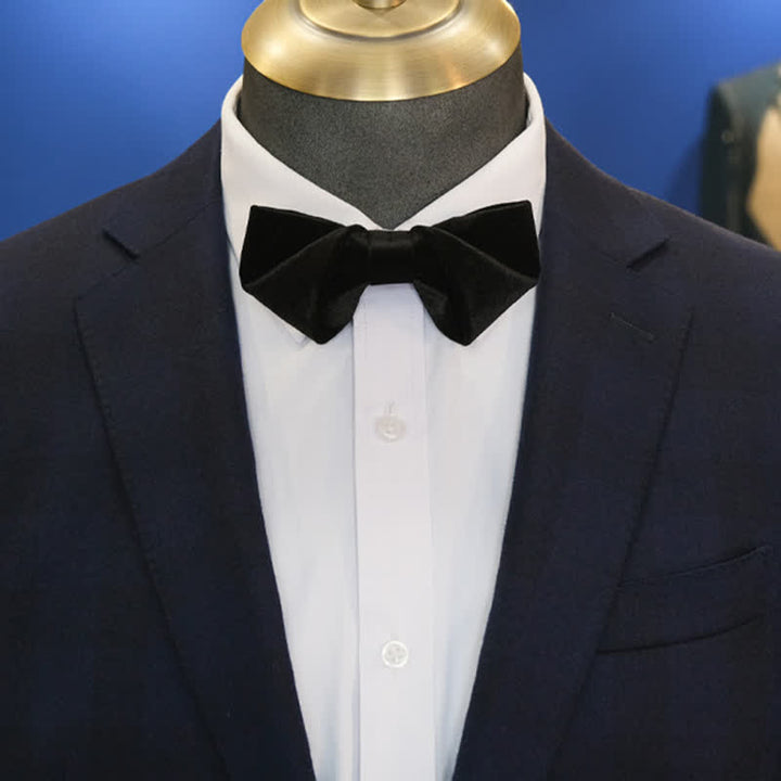 Noeud papillon double épaisseur en velours noir noble pour homme