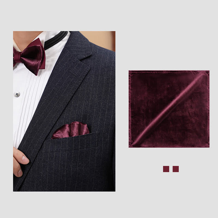 Nœud papillon romantique en velours bordeaux pour homme