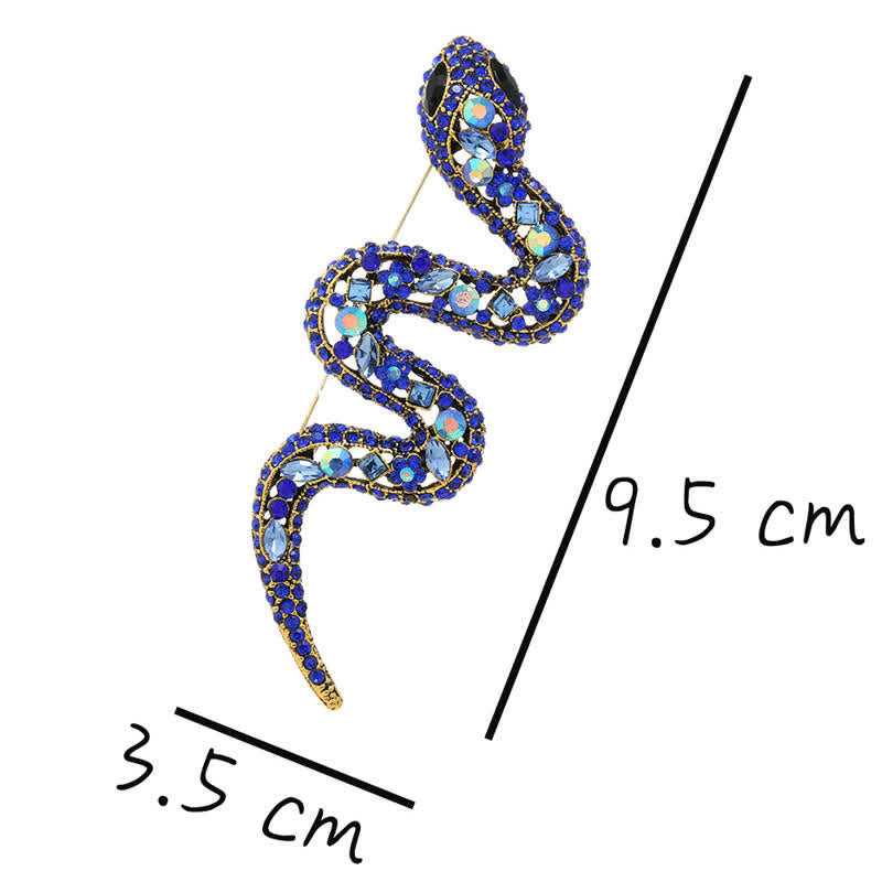 Broche en strass et cristal scintillant motif serpent sauvage