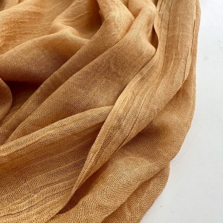Écharpe fine en coton et lin de couleur unie en voile d'été