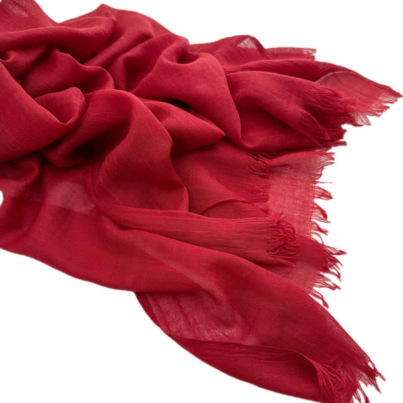 Écharpe fine en coton et lin de couleur unie en voile d'été