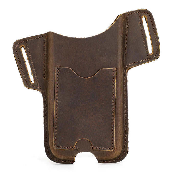 Étui de téléphone portable polyvalent en cuir avec ceinture à suspendre