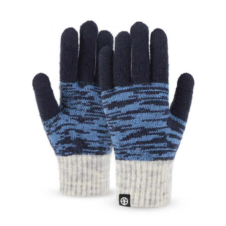 Ensemble de 3 gants unisexes à dégradé de couleurs assorties pour bonnet, cache-cou et chapeau