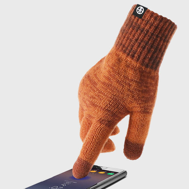 Ensemble de 3 gants unisexes à dégradé de couleurs assorties pour bonnet, cache-cou et chapeau