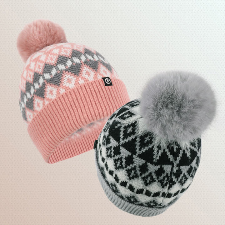 Ensemble de 3 gants, écharpe et bonnet tricotés à motif diamant unisexe et confortable