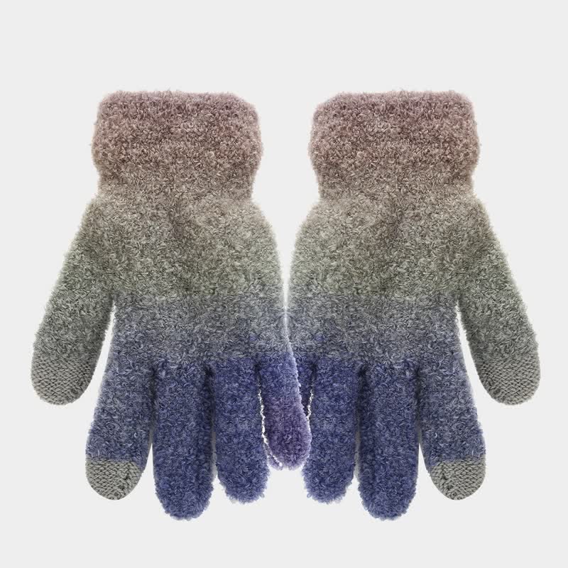 Lot de 3 bonnets, écharpes et gants tricotés en boule de fourrure colorée teintée unisexe