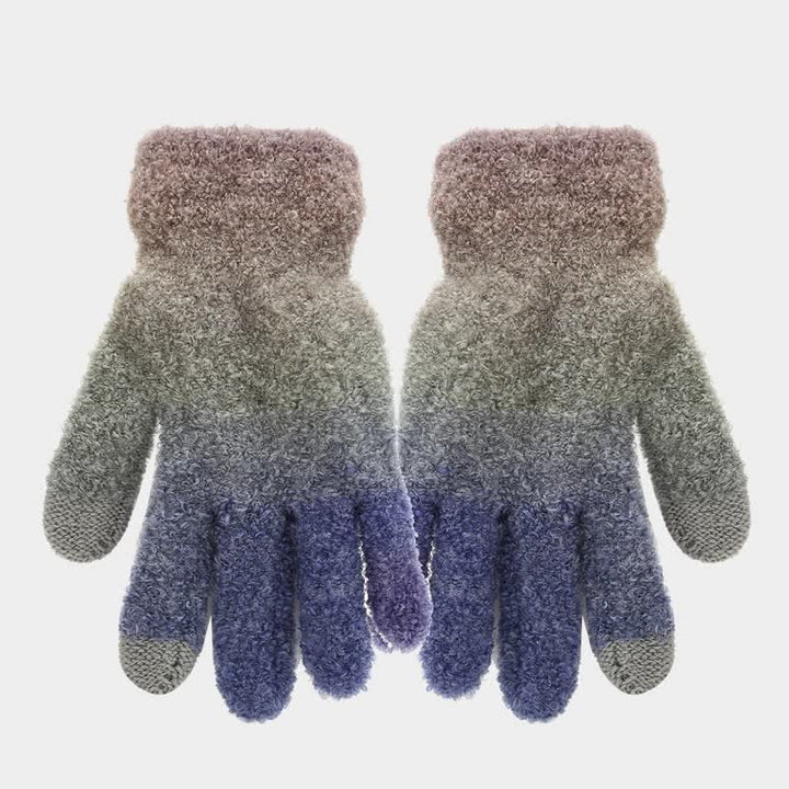 Lot de 3 bonnets, écharpes et gants tricotés en boule de fourrure colorée teintée unisexe