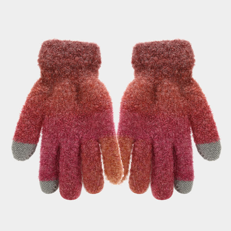 Lot de 3 bonnets, écharpes et gants tricotés en boule de fourrure colorée teintée unisexe
