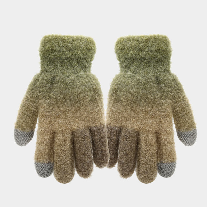 Lot de 3 bonnets, écharpes et gants tricotés en boule de fourrure colorée teintée unisexe
