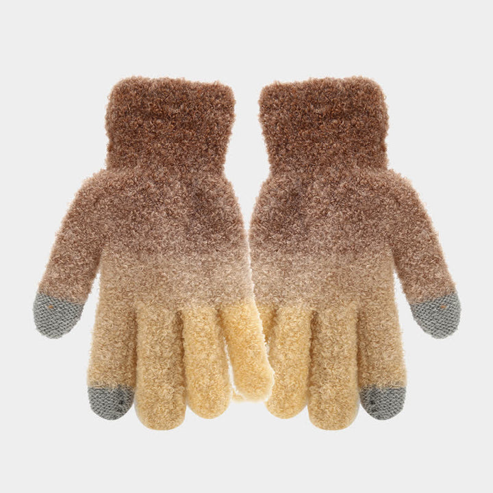 Lot de 3 bonnets, écharpes et gants tricotés en boule de fourrure colorée teintée unisexe