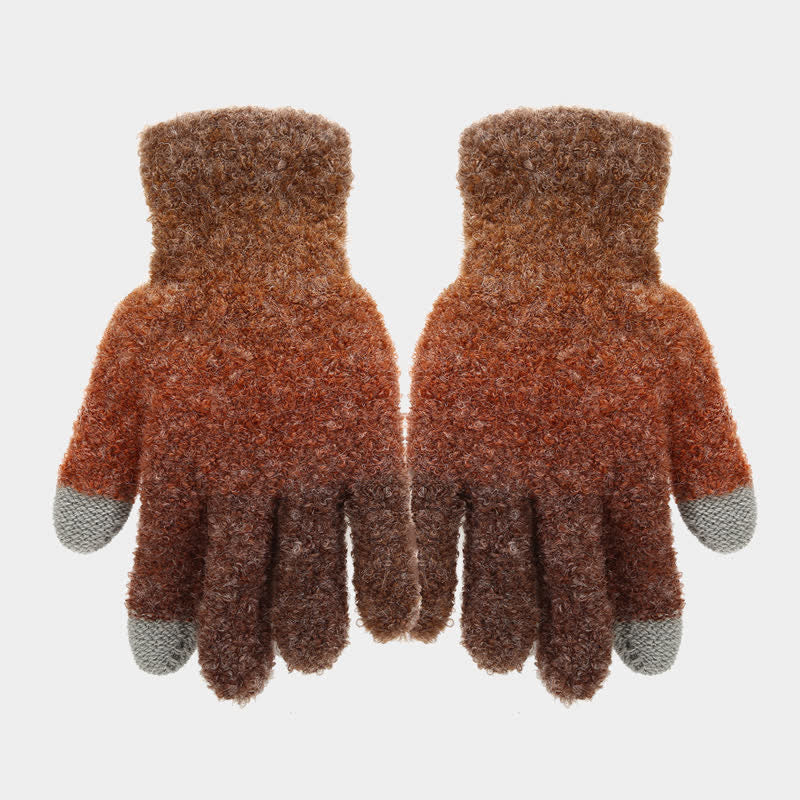 Lot de 3 bonnets, écharpes et gants tricotés en boule de fourrure colorée teintée unisexe