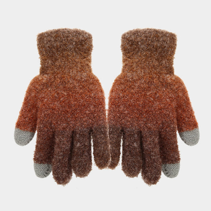 Lot de 3 bonnets, écharpes et gants tricotés en boule de fourrure colorée teintée unisexe
