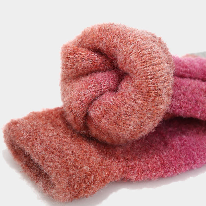 Lot de 3 bonnets, écharpes et gants tricotés en boule de fourrure colorée teintée unisexe