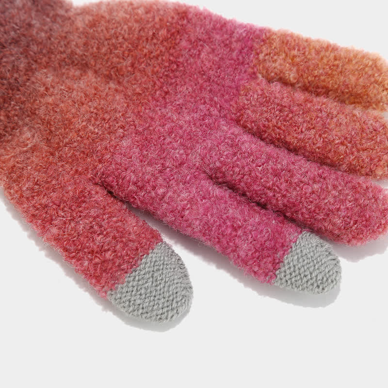 Lot de 3 bonnets, écharpes et gants tricotés en boule de fourrure colorée teintée unisexe