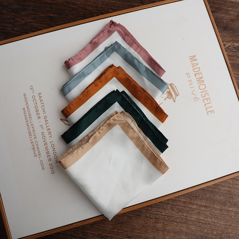 Pochette de costume de mariage blanche et colorée pour homme