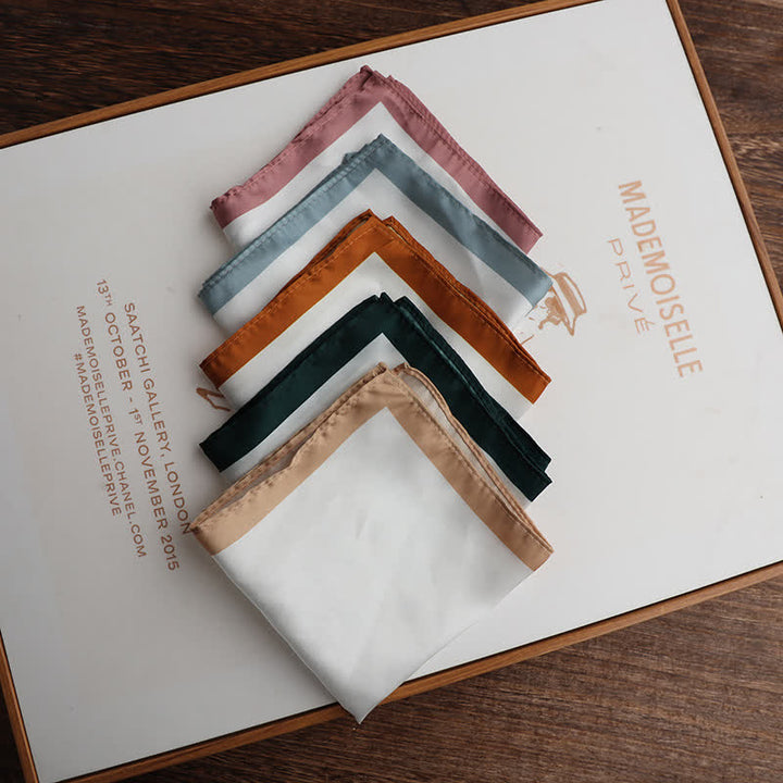 Pochette de costume de mariage blanche et colorée pour homme