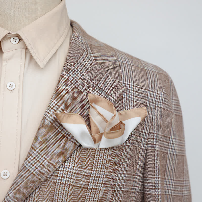 Pochette de costume de mariage blanche et colorée pour homme