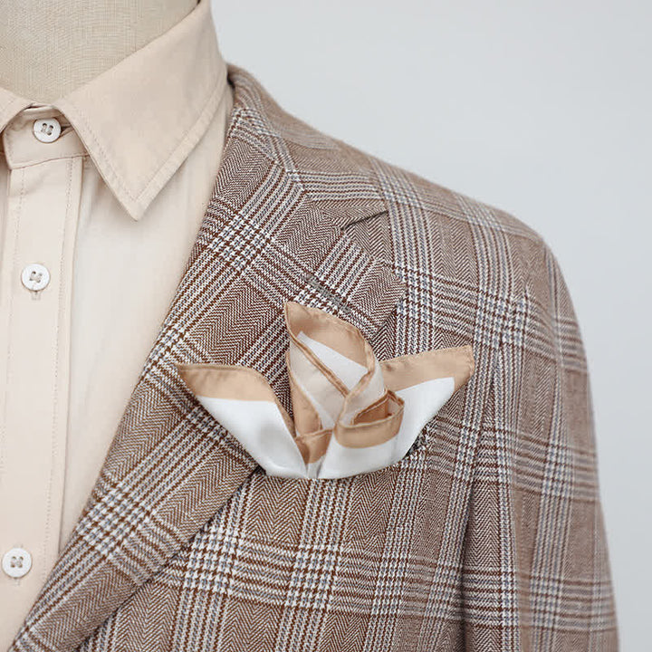 Pochette de costume de mariage blanche et colorée pour homme