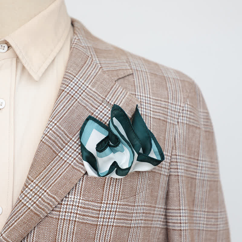 Pochette de costume de mariage blanche et colorée pour homme