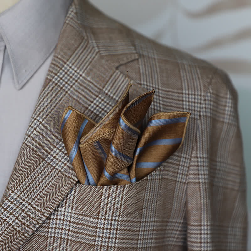 Pochette de costume à imprimé rayé pour homme