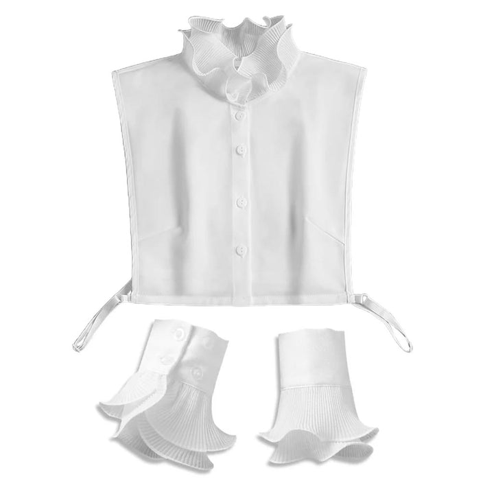 Chemise à revers amovible, faux col montant à volants avec manche