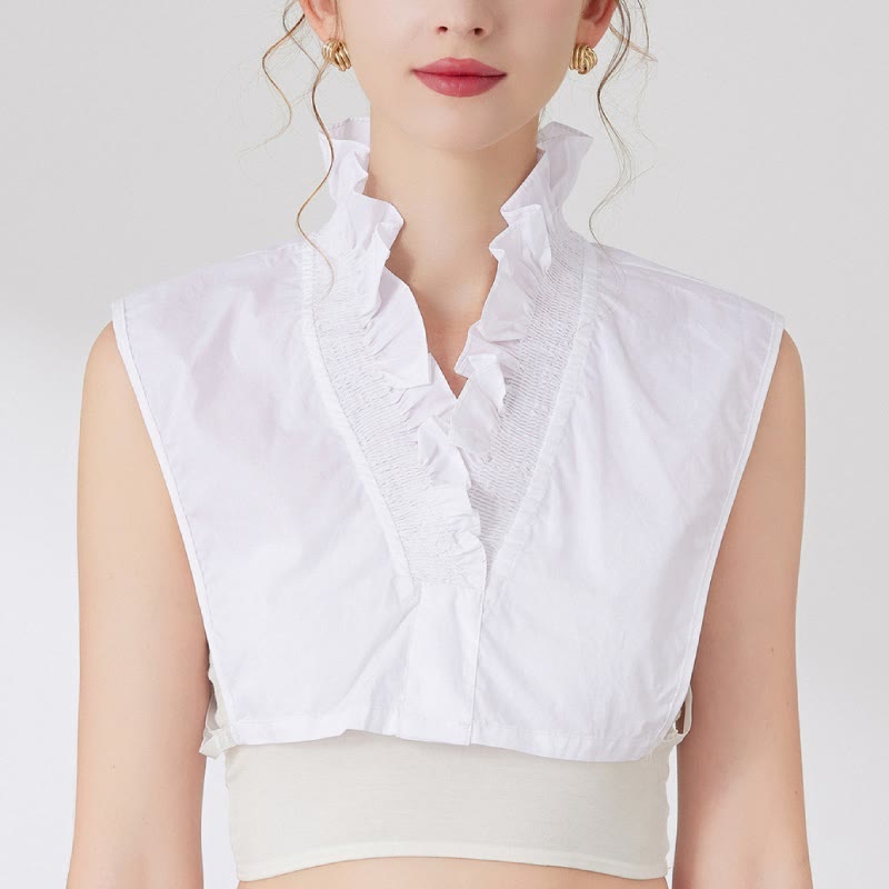 Chemise à col en V amovible pour femme