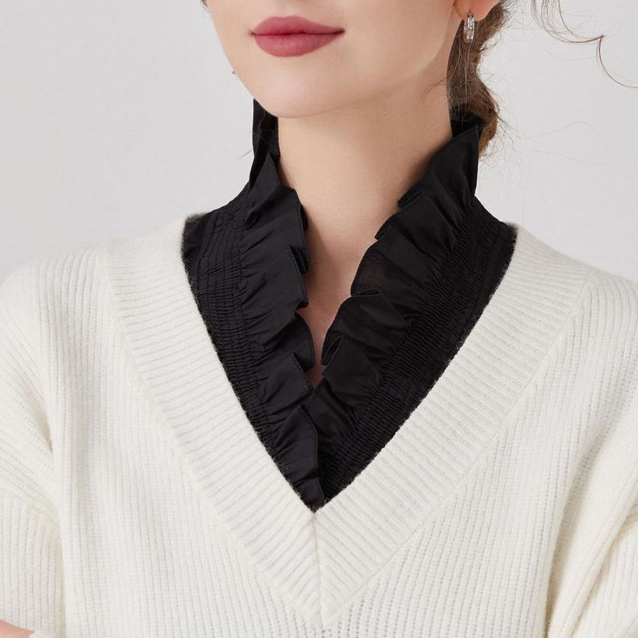 Chemise à col en V amovible pour femme