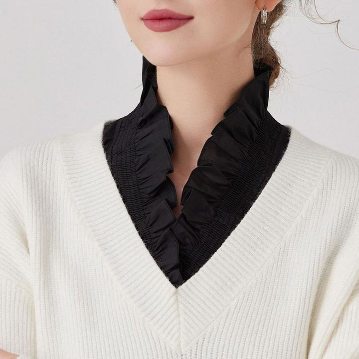 Chemise à col en V amovible pour femme