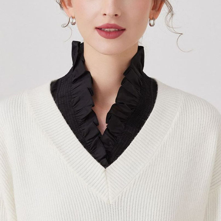 Chemise à col en V amovible pour femme