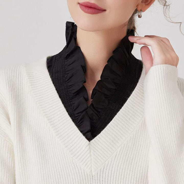 Chemise à col en V amovible pour femme