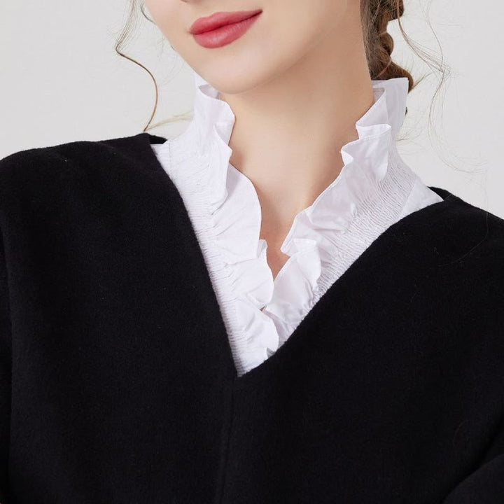 Chemise à col en V amovible pour femme
