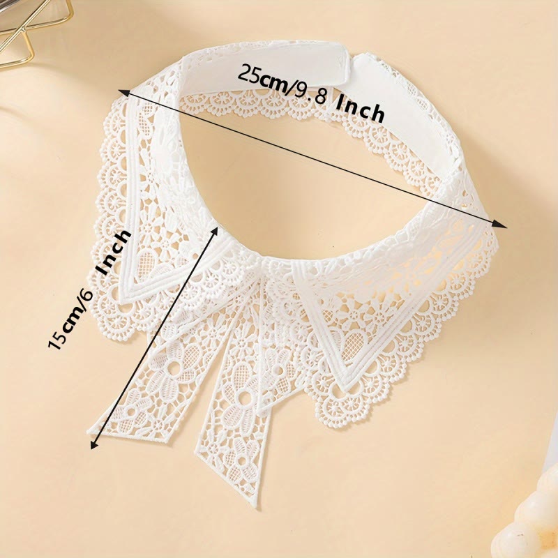 Chemisier demi-chemise amovible en dentelle florale à faux col