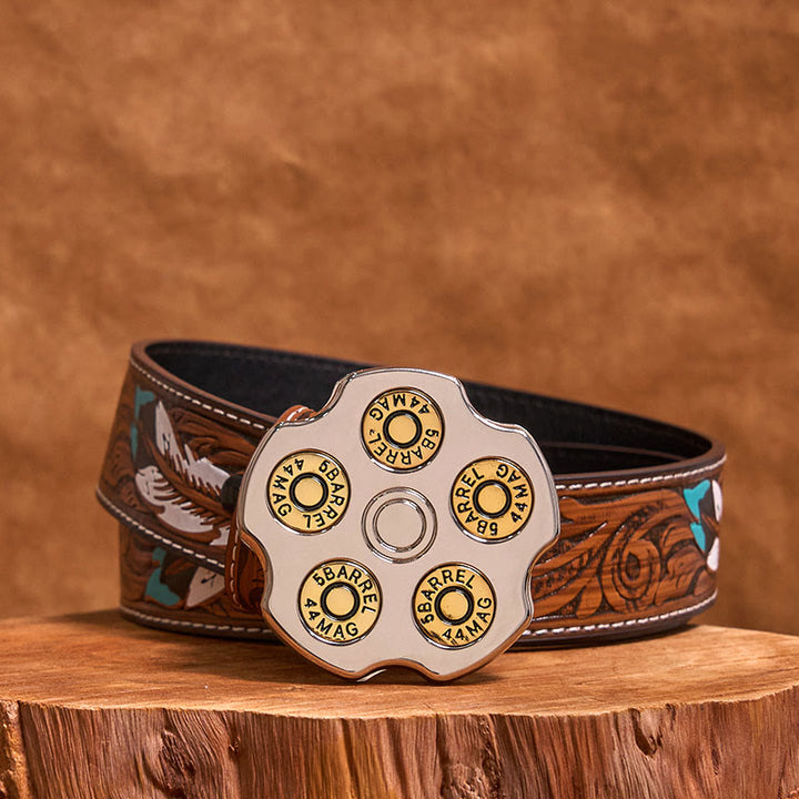 Boucle de ceinture en cuir de cow-boy western DIY 3D Bullet Wheel