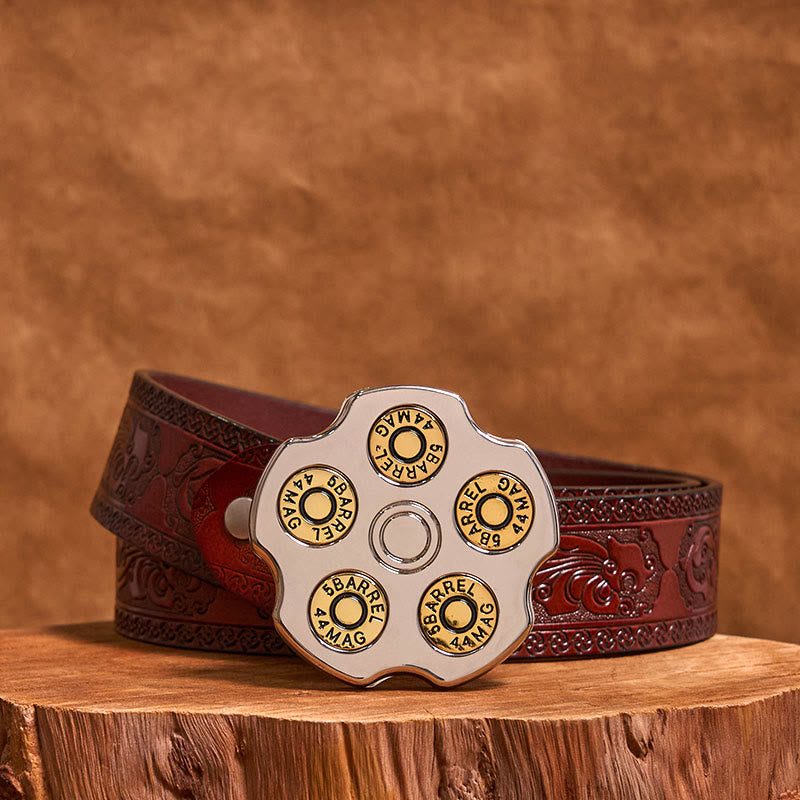 Boucle de ceinture en cuir de cow-boy western DIY 3D Bullet Wheel