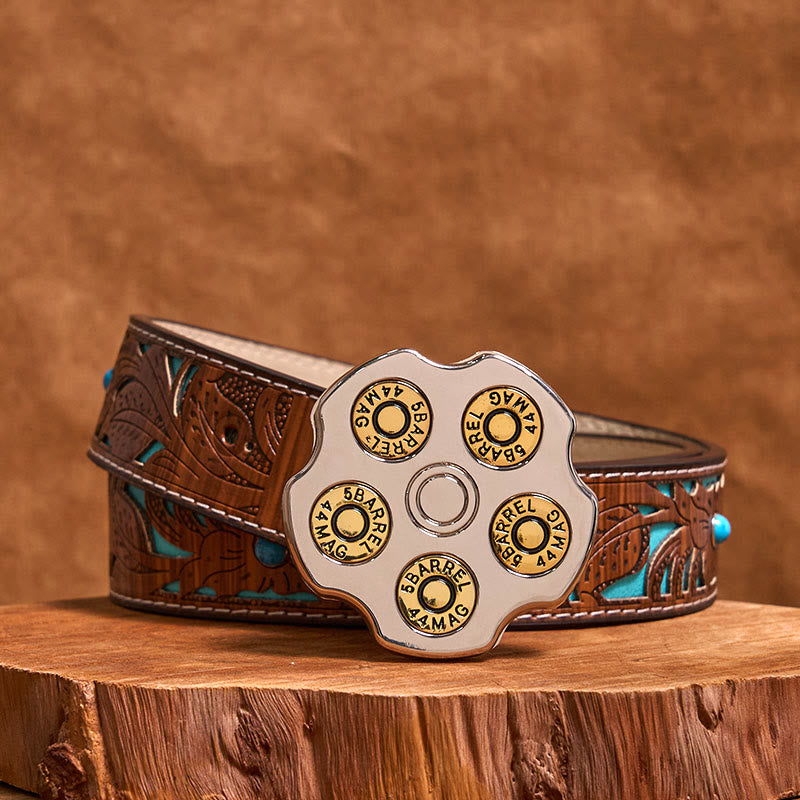 Boucle de ceinture en cuir de cow-boy western DIY 3D Bullet Wheel