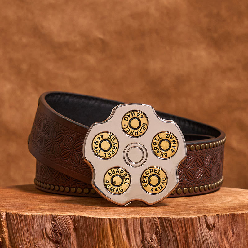 Boucle de ceinture en cuir de cow-boy western DIY 3D Bullet Wheel