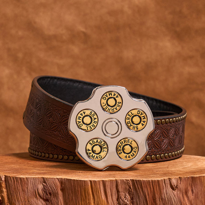 Boucle de ceinture en cuir de cow-boy western DIY 3D Bullet Wheel