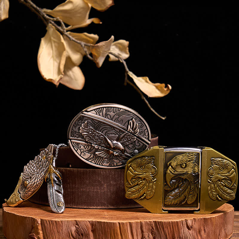 Ensemble de boucles de ceinture, couteau caché, briquet et pendentif caché Eagle DIY