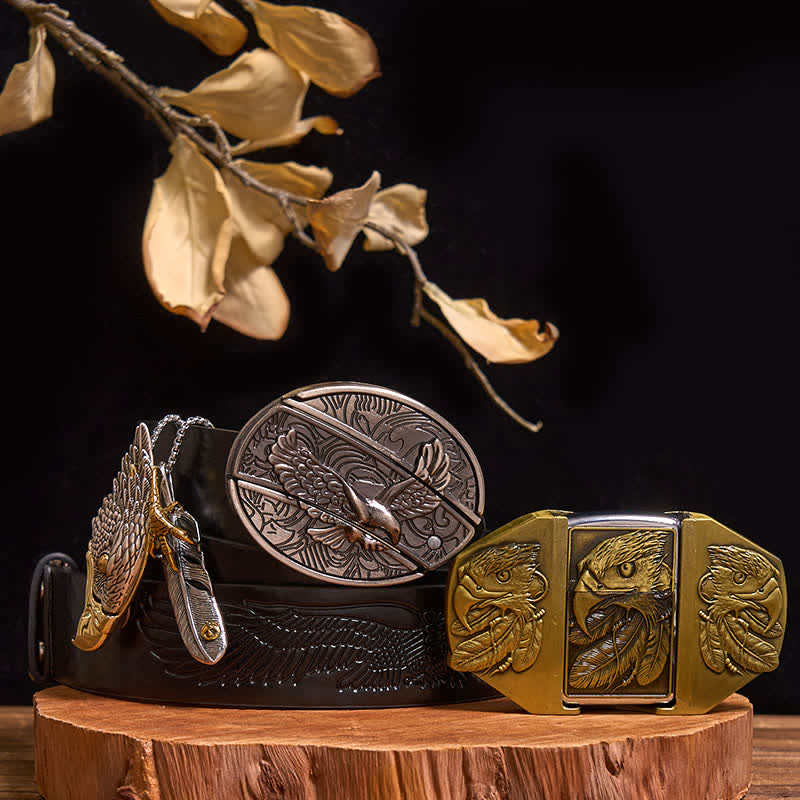 Ensemble de boucles de ceinture, couteau caché, briquet et pendentif caché Eagle DIY