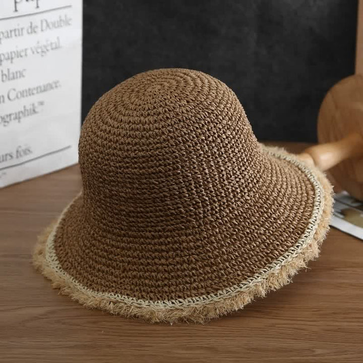 Chapeau de paille pliable et souple pour femme, chapeau de printemps et d'été
