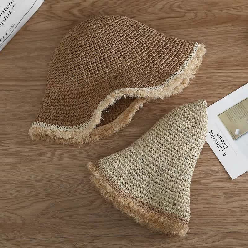 Chapeau de paille pliable et souple pour femme, chapeau de printemps et d'été