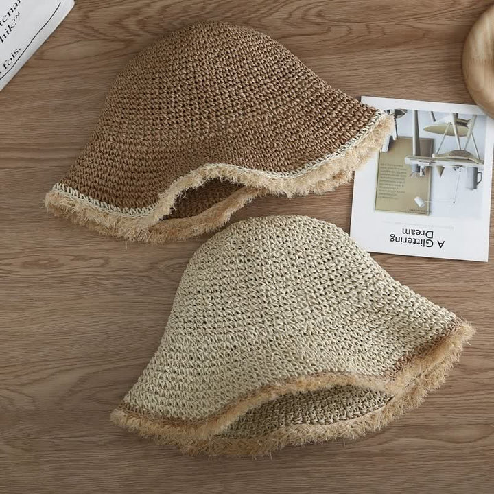 Chapeau de paille pliable et souple pour femme, chapeau de printemps et d'été