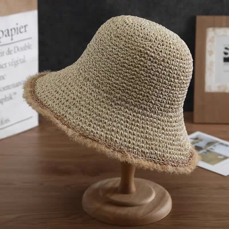 Chapeau de paille pliable et souple pour femme, chapeau de printemps et d'été