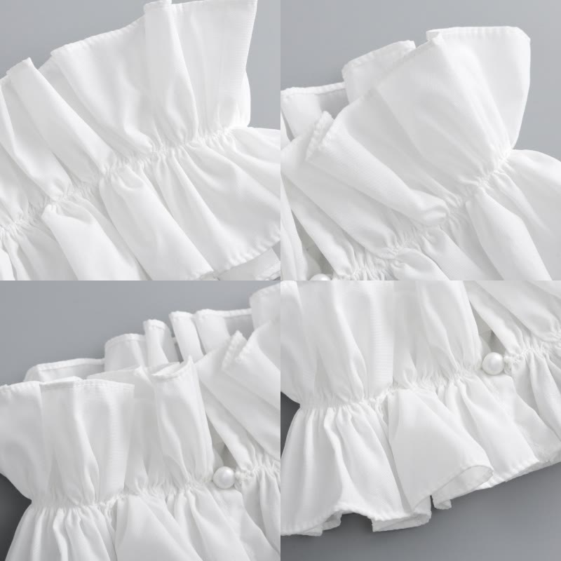 Chemise à col plissé et faux col amovible