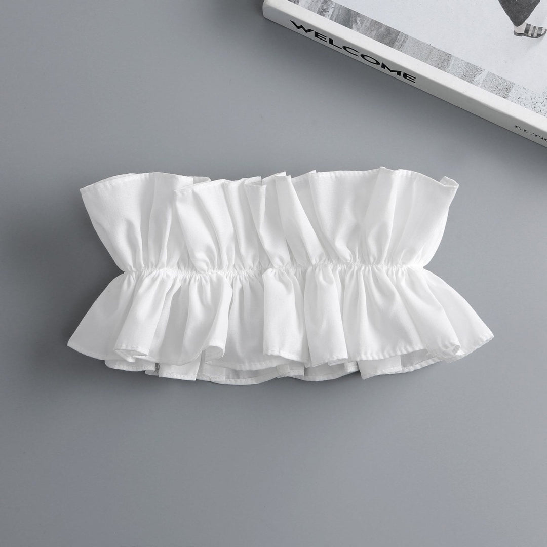 Chemise à col plissé et faux col amovible