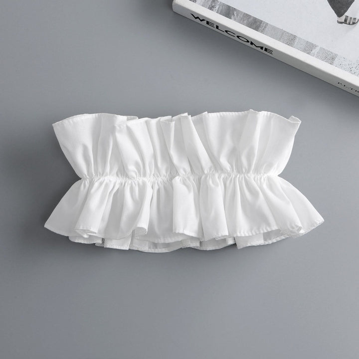 Chemise à col plissé et faux col amovible
