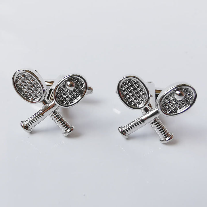 Lot de 1 paire de couvre-boutons pour homme Tennis Time