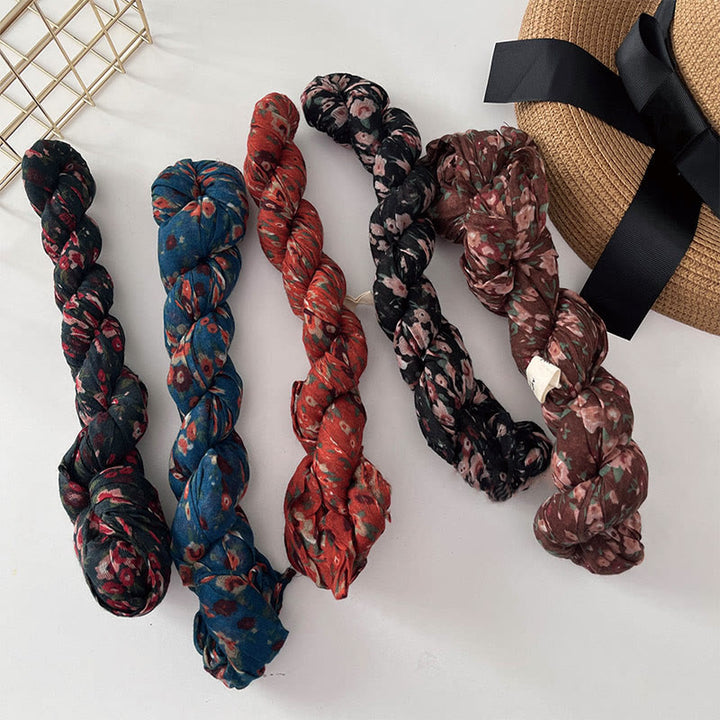 Écharpe douce plissée à motif floral pour femme