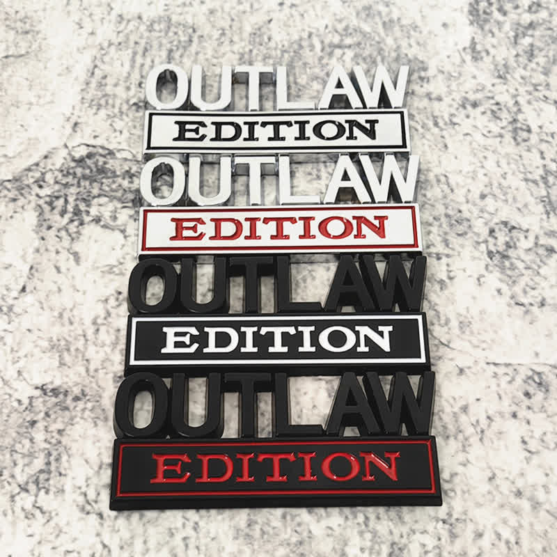 Badge autocollant en métal pour voiture OUTLAW EDITION
