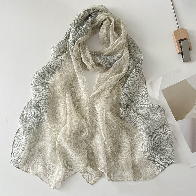 Écharpe de plage en mousseline de soie douce pour femme, motif floral, protection solaire